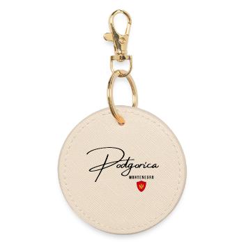 Elegantes Design von Podgorica, amo Podgorica - Runder Schlüsselanhänger - Auster - Vorne