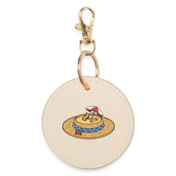 Straw Hat Beach Island - Round Keyring - oyster - Front