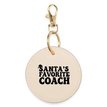 Santas' Favorite Coach - Runder Schlüsselanhänger - Auster - Vorne