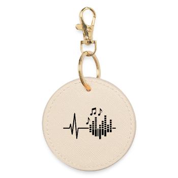 Music Heartbeat, conception d’art au trait pour les musiciens - Porte-clés rond - huître - Devant