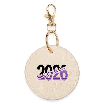 Super_grandma_since_2026 - Round Keyring - oyster - Front