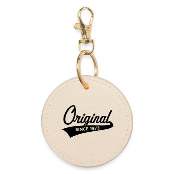 Original Since 1973 (year of birth, birthday / B) - Round Keyring - oyster - Front