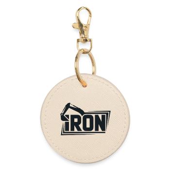 Iron Crane Bold Logo Tee - Runder Schlüsselanhänger - Auster - Vorne