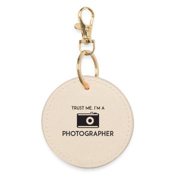 Vertrau mir, ich bin Fotograf - Runder Schlüsselanhänger - Auster - Vorne