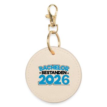 Bachelor 2026 Abschluss Promotion Sponsion - Runder Schlüsselanhänger - Auster - Vorne