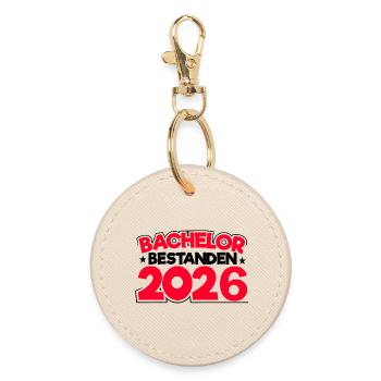 Bachelor 2026 Abschluss Promotion Sponsion - Runder Schlüsselanhänger - Auster - Vorne