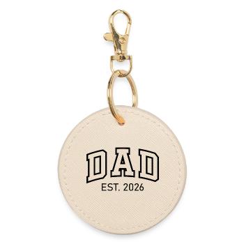 Dad Est. 2026 New Dad 2026  - Runder Schlüsselanhänger - Auster - Vorne