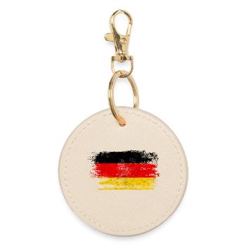 Deutschland Vintage - Adler Wappen Geschenk - Runder Schlüsselanhänger - Auster - Vorne