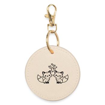 Amour du couple renard - Porte-clés rond - huître - Devant