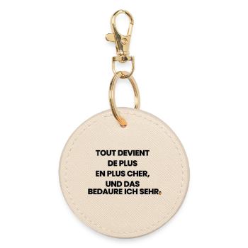 French-German-Rhyme 1 (Ver. B) - Round Keyring - oyster - Front