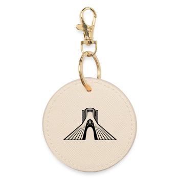 Azadi Tower Iran - Round Keyring - oyster - Front