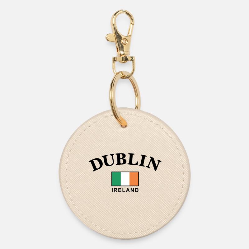 Dublin, Ireland - Round Keyring - oyster