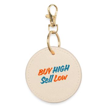 Investor - Trader - Stocks - Stock Market Funny Sayings - Round Keyring - oyster - Front