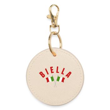 Drapeaux italiens de Biella - Porte-clés rond - huître - Devant