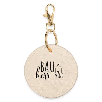 Client Baby Child Occupation House Construction Construction Site - Round Keyring - oyster - Front