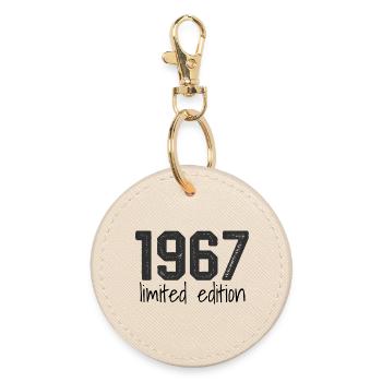1967 Limited Edition Retro Birthday Vintage - Round Keyring - oyster - Front