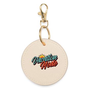 Vacation Mode Vacation Mode Retro Sun Design - Round Keyring - oyster - Front
