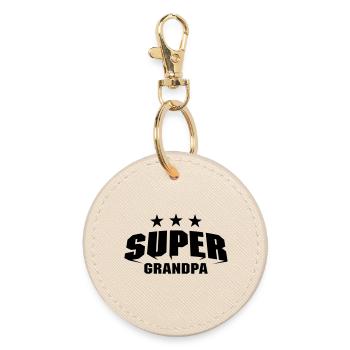 Super Grandpa - Runder Schlüsselanhänger - Auster - Vorne