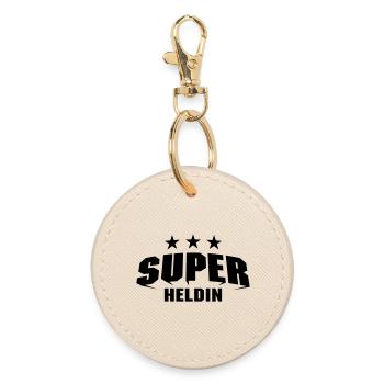 Super Heldin - Runder Schlüsselanhänger - Auster - Vorne