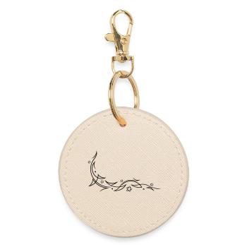 Tribal with stars - Round Keyring - oyster - Front