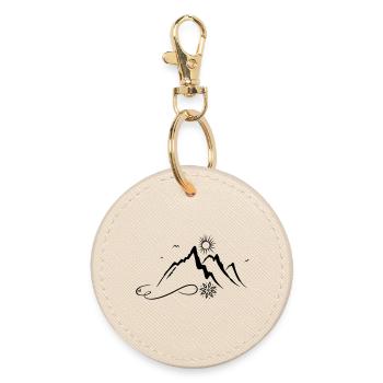Mountain, hiking, mountaineering, hiking - Round Keyring - oyster - Front