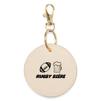 Rugby - Round Keyring - oyster - Front