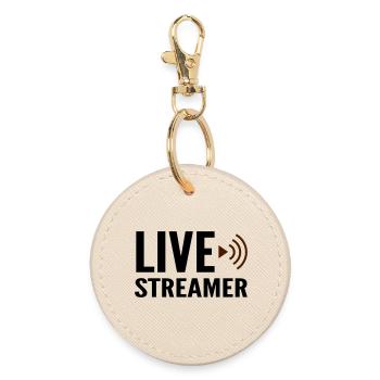 Streamer Live-Streamer - Runder Schlüsselanhänger - Auster - Vorne