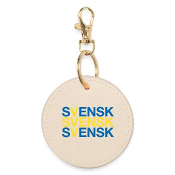 SVENSK Swedish Flag Ich bin Schwede - Runder Schlüsselanhänger - Auster - Vorne