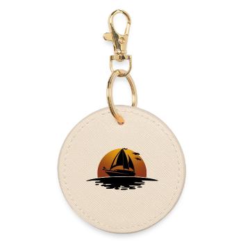 Sailboat Sailing Sailor - Round Keyring - oyster - Front