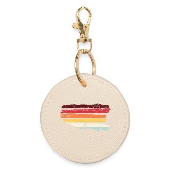 Rainbow Ride at Sunset - Round Keyring - oyster - Front