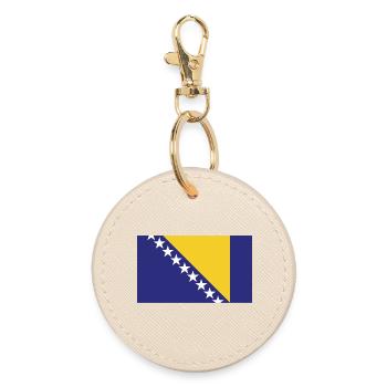 Bosnien H Flagge - Runder Schlüsselanhänger - Auster - Vorne