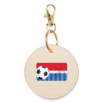 Soccer Ball - Red Blue | personalizable - Round Keyring - oyster - Front