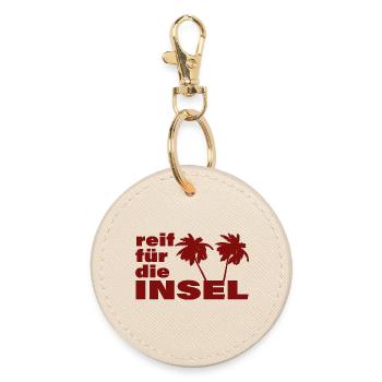 READY FOR THE ISLAND - Round Keyring - oyster - Front
