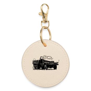 Camion à plateau IFA G5 – Icône de voiture classique du DD - Porte-clés rond - huître - Devant