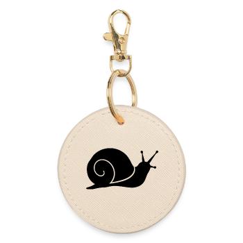 Simple Snail Silhouette - Round Keyring - oyster - Front