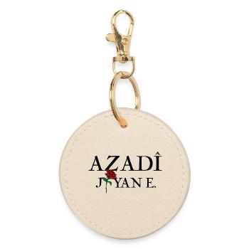 Kurdistan Kurds Azadi Rose motif T-shirt - Round Keyring - oyster - Front