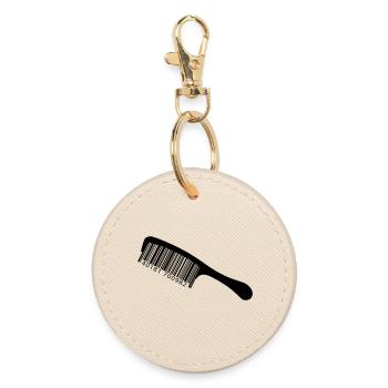 Illustration peigne avec code-barre - Porte-clés rond - huître - Devant