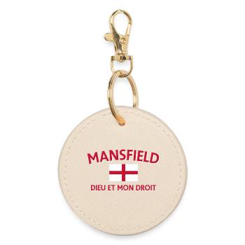 Drapeau anglais Mansfield Le droit de Dieu - Porte-clés rond - huître - Devant