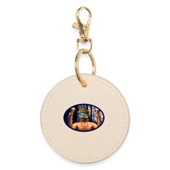Forest Spirit Mask Warrior - Round Keyring - oyster - Front