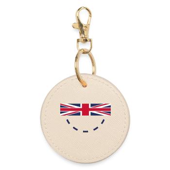 Union Jack Minimalist Watch - Round Keyring - oyster - Front