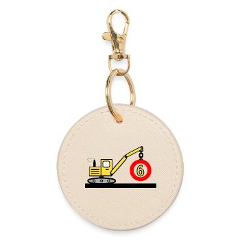 Excavator - Round Keyring - oyster - Front