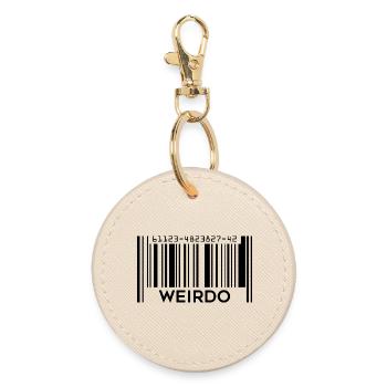 Weirdo Barcode Shirt Geek Celebrate Weirdness - Round Keyring - oyster - Front