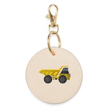 Dump truck - Round Keyring - oyster - Front