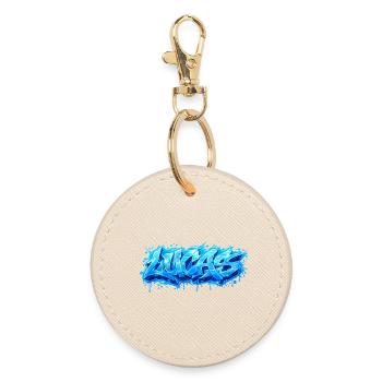 Graffiti LUCAS Name Gift Ideal Printable - Round Keyring - oyster - Front
