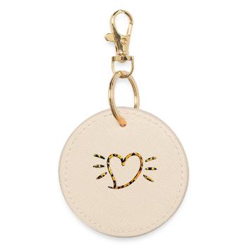 Leopard Heart Rays - Round Keyring - oyster - Front