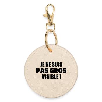 Humour : Je ne suis pas gros, je suis visible ! - Porte-clés rond - huître - Devant