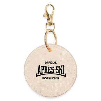  Official Après-Ski Instructor (Konkav / Black) - Runder Schlüsselanhänger - Auster - Vorne