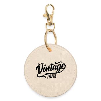 1983 Jahrgang 1983, 56.Geburtstag  - Runder Schlüsselanhänger - Auster - Vorne