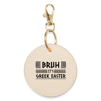 Bruh, es ist griechisch, Oster-Pascha-Orthodoxie - Runder Schlüsselanhänger - Auster - Vorne