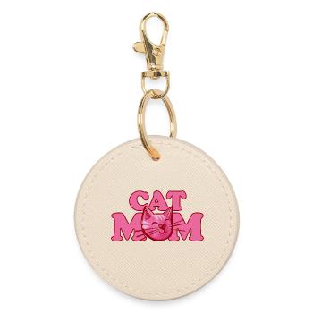 Graphique rose audacieux de la Maman Chat - Porte-clés rond - huître - Devant